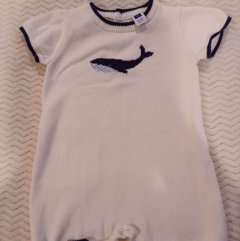 Janie and Jack Whale Sweater Romper